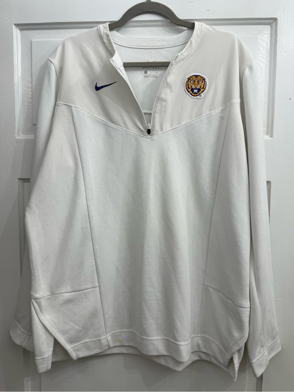 Nike White Men's Quarter-Zip Pullover LSU